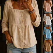 Elegant Long-sleeve Button-up Shirt for Women