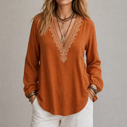 Autumn Wide-Shoulder Long-Sleeve Top for Women