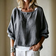 Cozy Loose-fit Off-shoulder Top with Batwing Sleeves