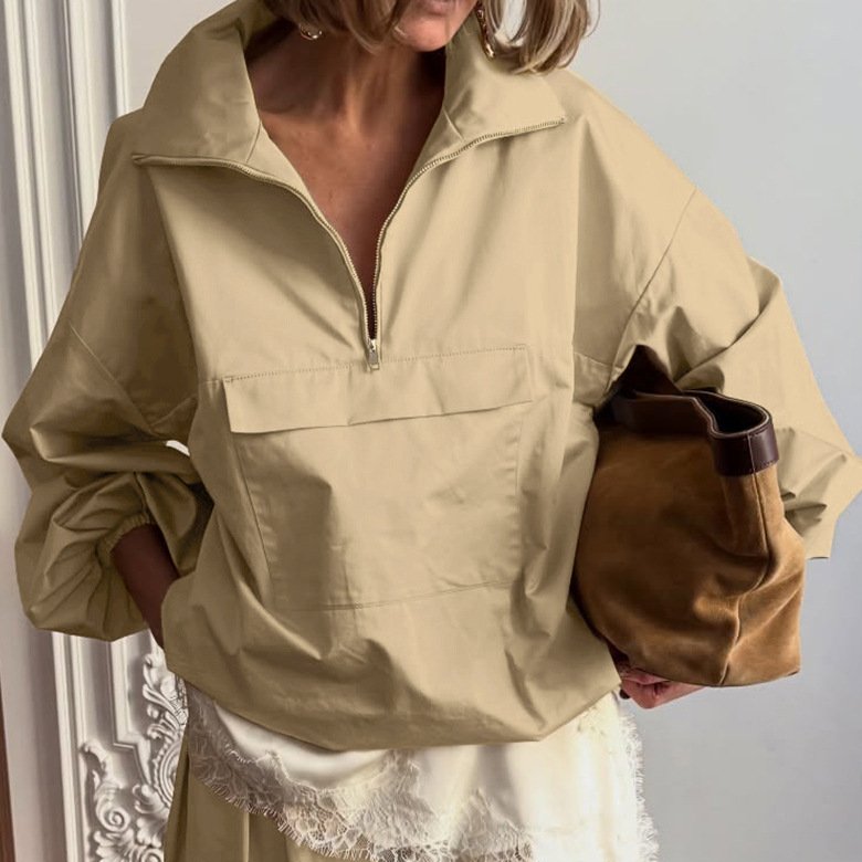 British-Style Loose-Fit Hoodie for Women
