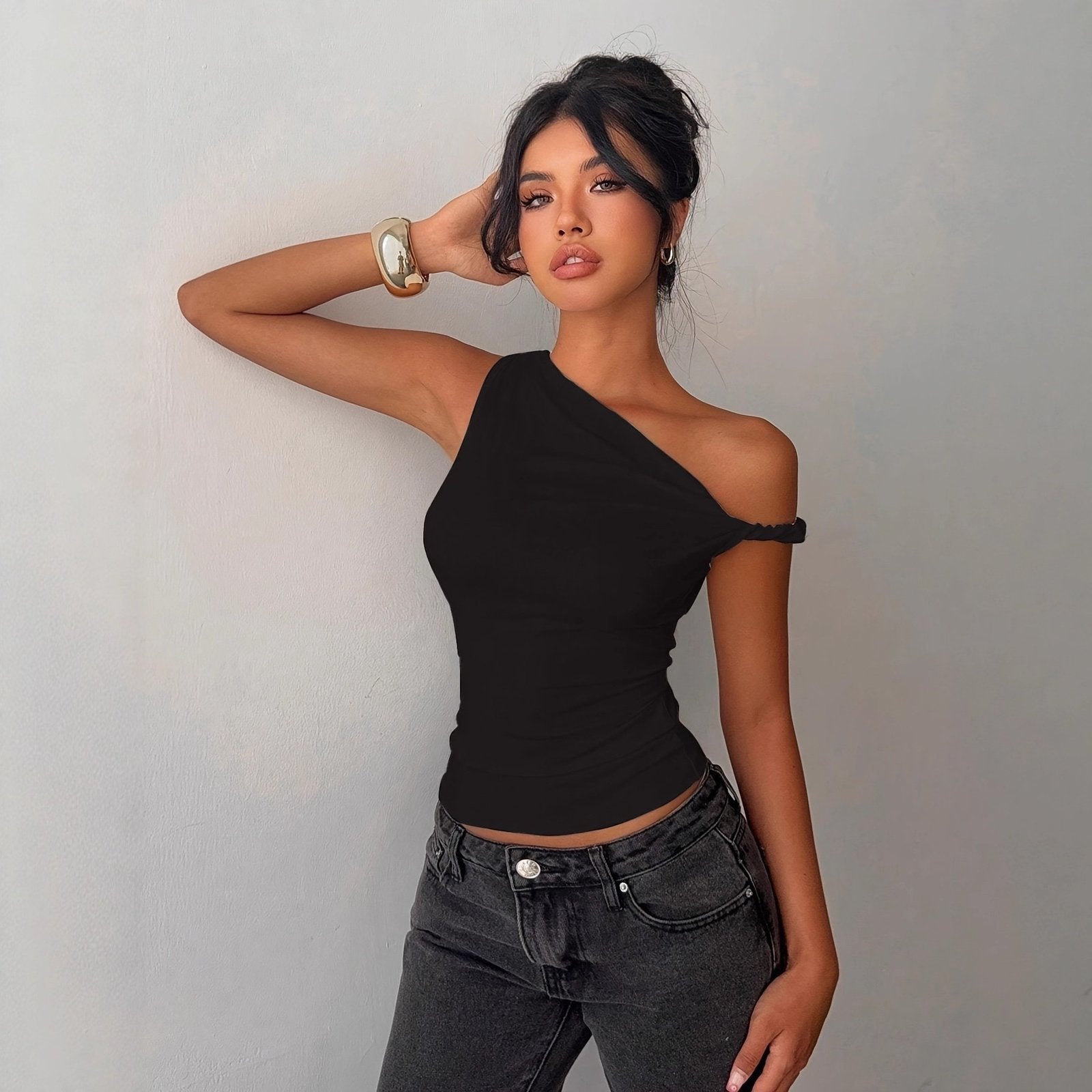 Off-the-Shoulder Knot Front Top for Women