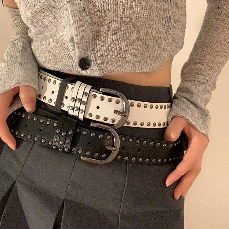 Vintage Punk-style PU Leather Belt for Women