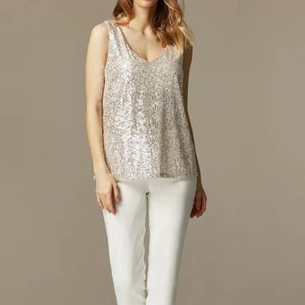 Sequin Strapless Camisole Top