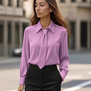 Effortless Chic Solid Color Long Sleeve Shirt for Women