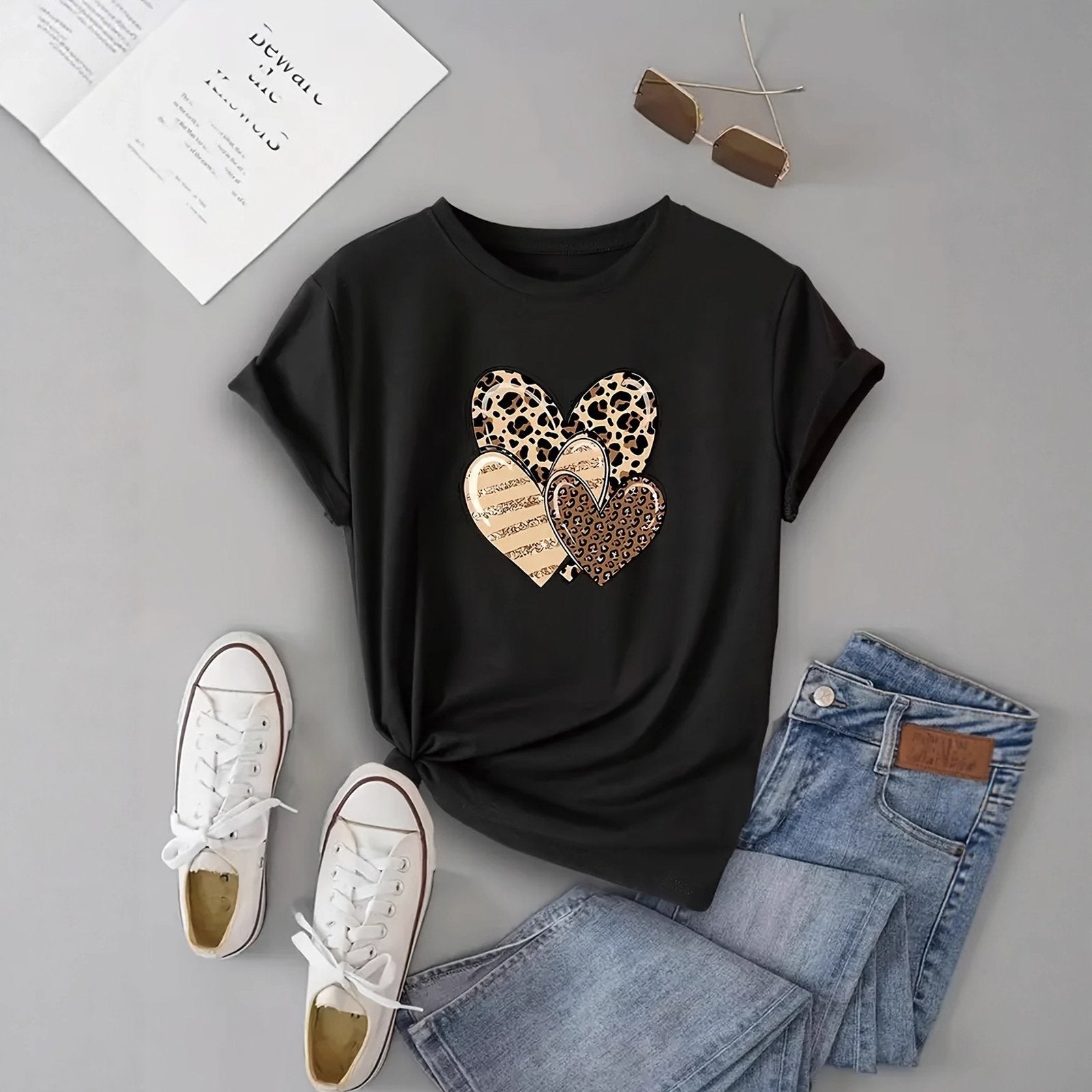 Lionheart Print Crew Neck Tee