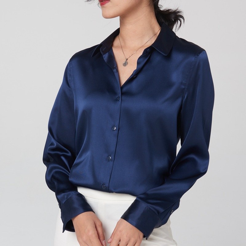 Color-Blocked Commuter Shirt for Women - Slim-Fit Square-Neck Top