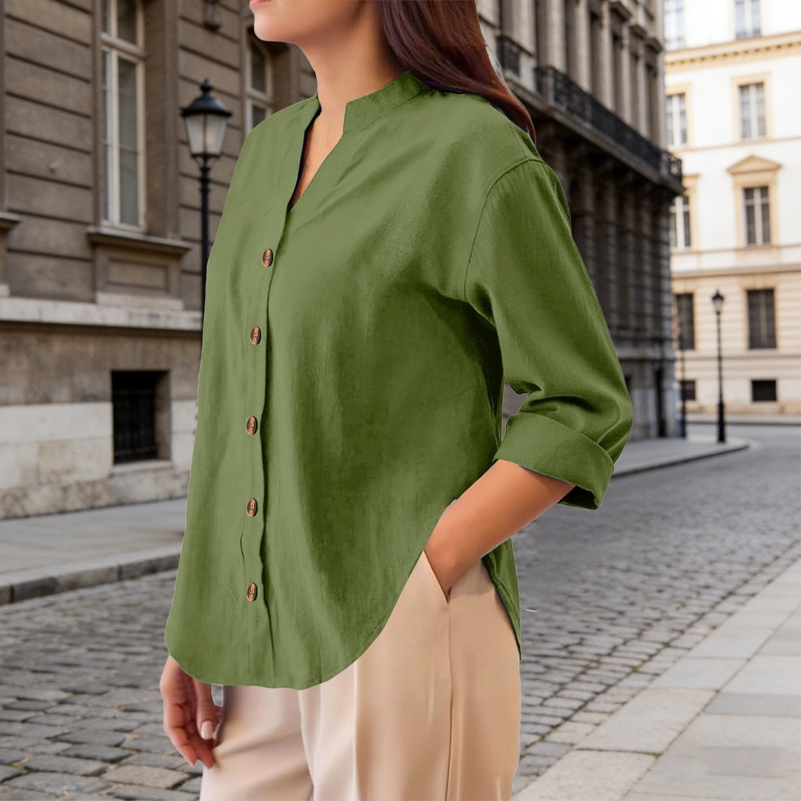 Casual Plaid Cardigan Blouse for Women - Long Sleeve