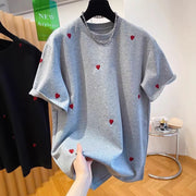 Plus-Size Crew-neck Half-sleeve T-shirt for Women