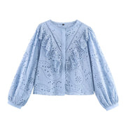 Summer Elegant Round-Neck Blouse for Women