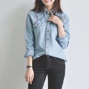 Loose-Fit Denim Shirt for Women - Versatile & Chic