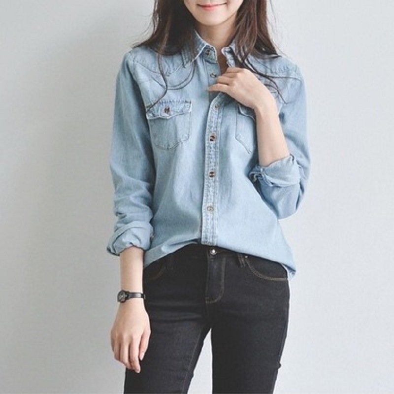 Loose-Fit Denim Shirt for Women - Versatile & Chic