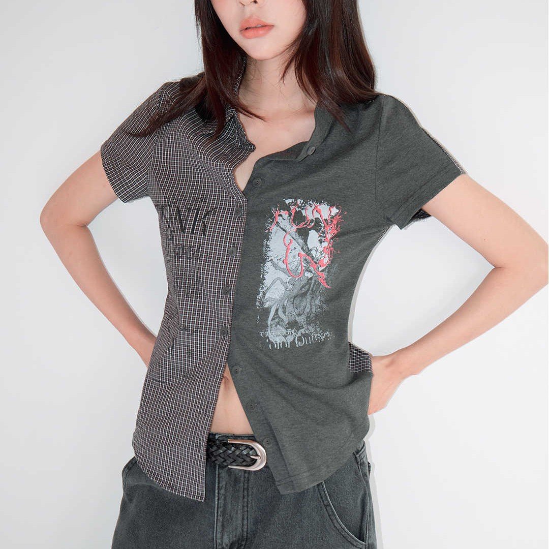 Gothic Graphic Short Sleeve Tops for Women