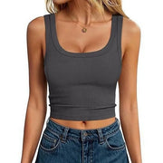 Women's Solid Color Short Sleeve Vest