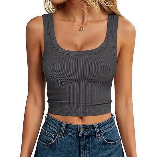 Women's Solid Color Short Sleeve Vest
