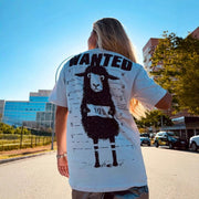 Retro Street-style Short-sleeve Top - Unique Cotton Print