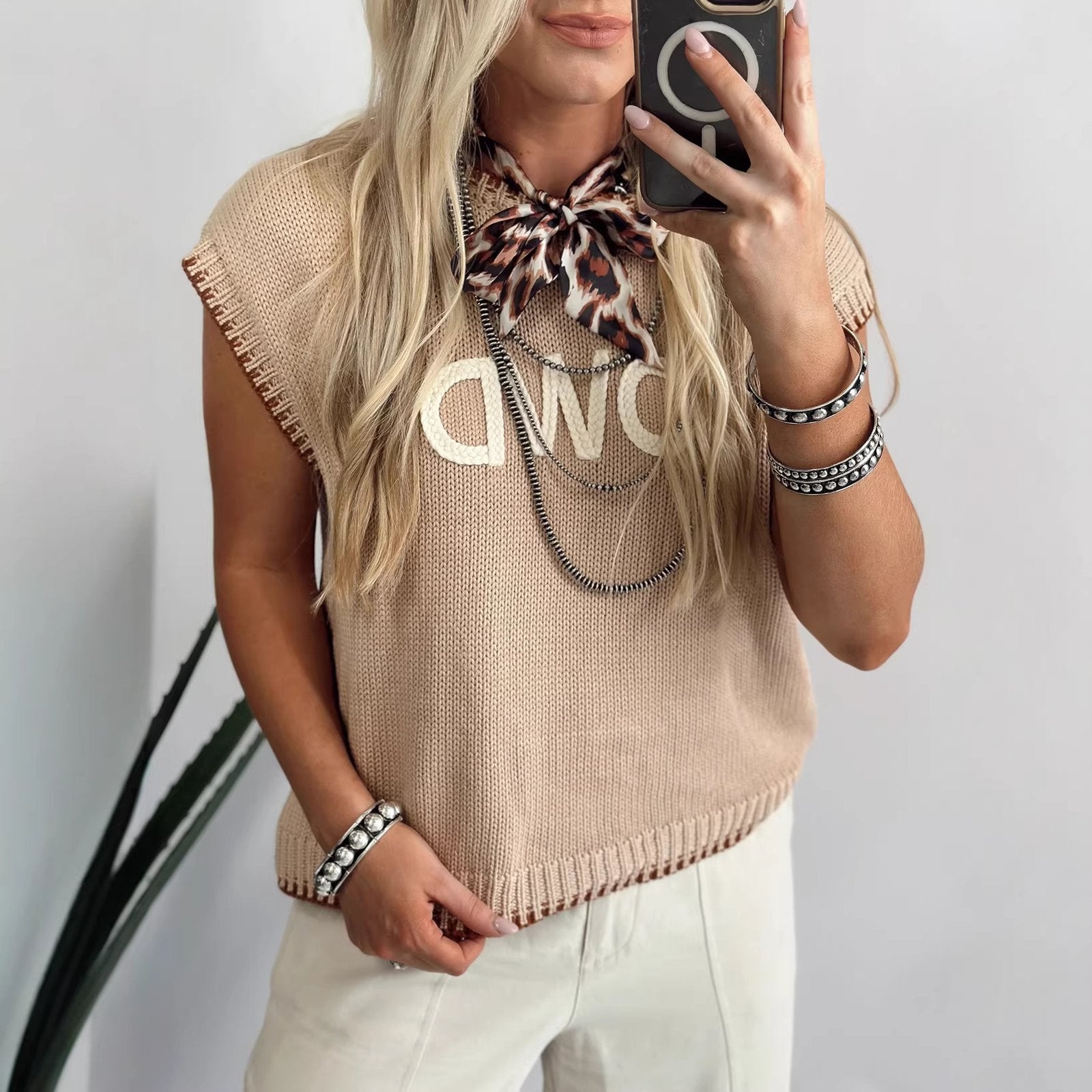 Casual Letter Print Tank Top for Women