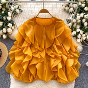 Vibrant Solid Color Round Neck Blouse for Women