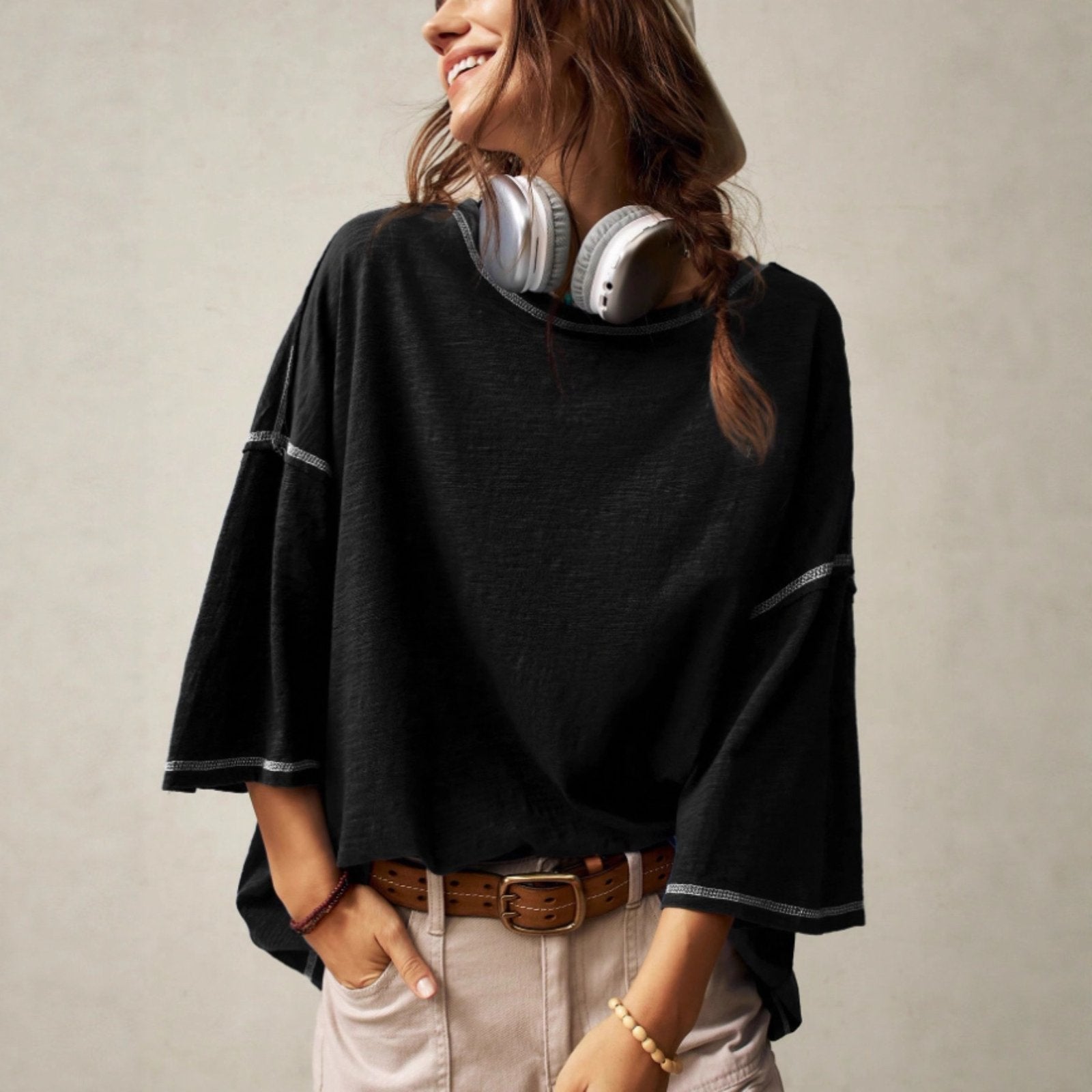 Comfortable Crew Neck Long Sleeve T-Shirt for Women