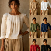 Women's Loose-Fit Cotton-Linen Blouse