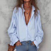 Textured Ruffled Cuff Blouse for Women