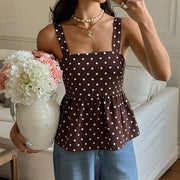 Vintage Polka Dot Square Neck Camisole