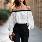 Elegant Loose-fit Off-shoulder Top for Women