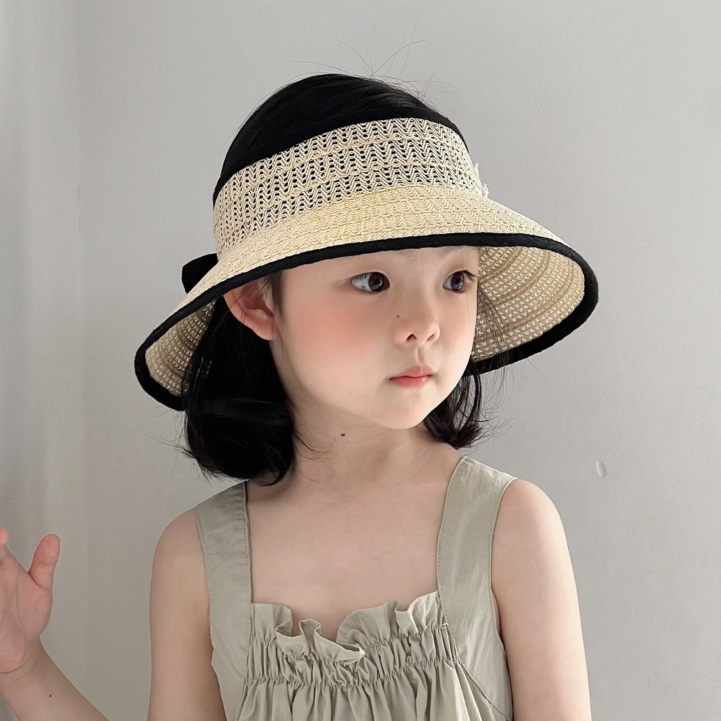 Summer Brimless Straw Hat for Kids - Unisex Cartoon Style