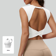 Sporty Knotted Vest with Detachable Bra for Women