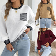 Stay Stylish with Color-block Long-sleeve Sweater