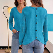 Women's V-Neck Long-Sleeve Knit Sweater