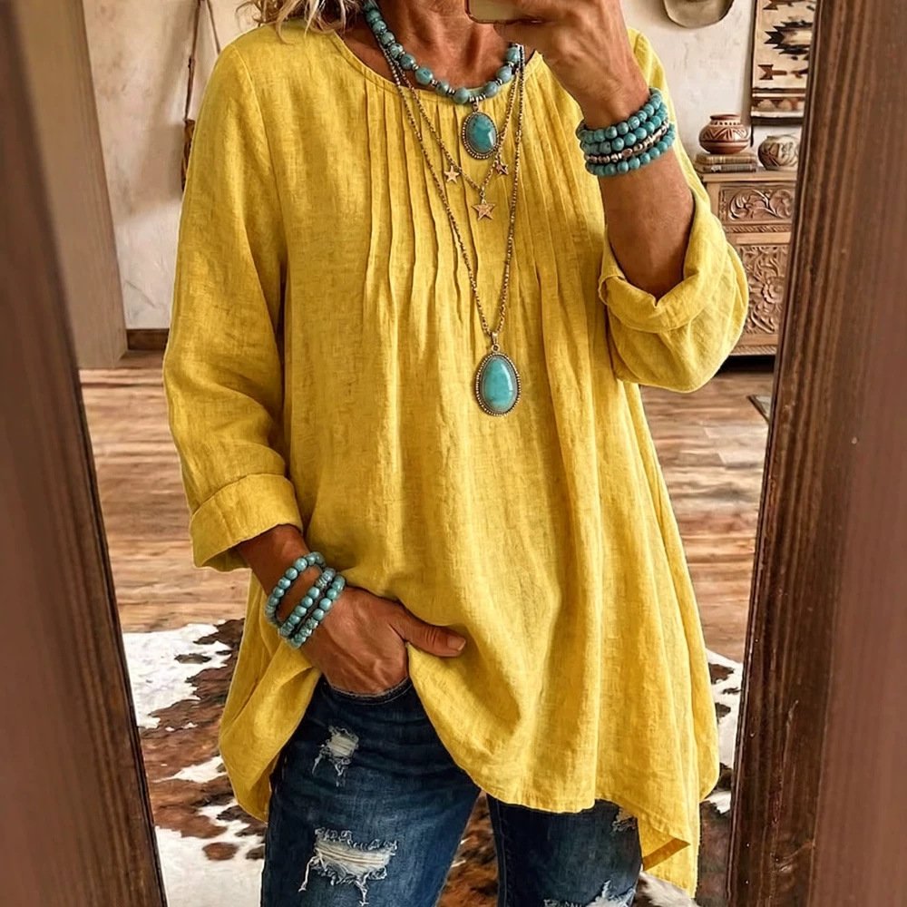 Casual Crew-neck Long-sleeve Top for Women