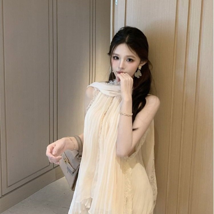 Backless Lace Camisole for Women - Apricot & Black