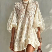 Loose-fitting Lace Blouse for Women - Elegant Casual Top