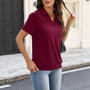 Elegant Solid-Color Short-Sleeve Tops for Women