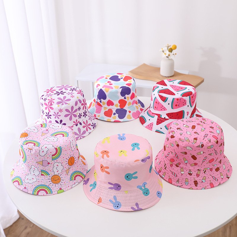 Double-Sided Sun Hat for Kids - Colorful Designs