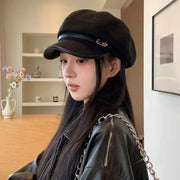 Retro Black Beret for Women
