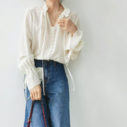 French Chic Long-sleeve Ruffled Dress