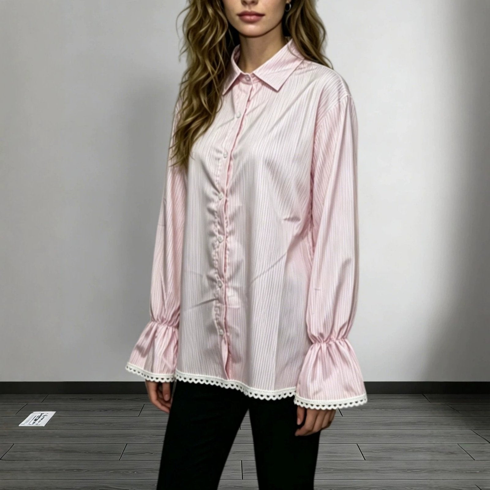 Flared-Sleeve Long-Sleeve Blouse for Women