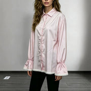 Flared-Sleeve Long-Sleeve Blouse for Women