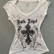 Distressed Print Tee for Men & Women