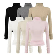 Long-Sleeve Turtleneck Base Layer Top for Women - Slim Fit
