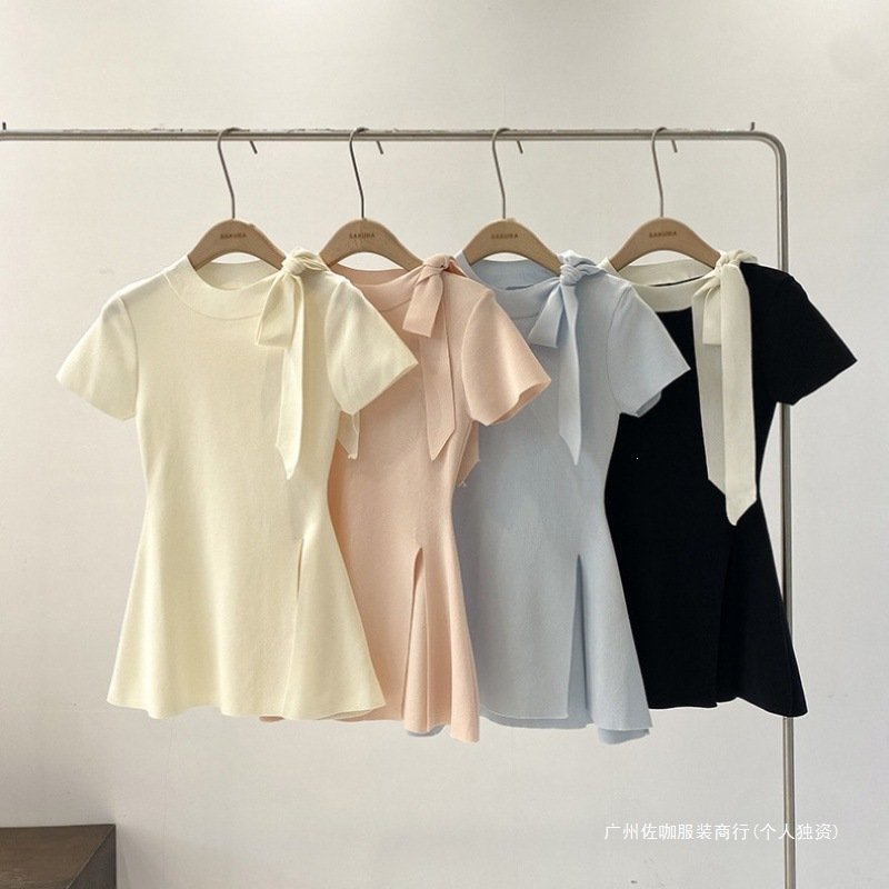 Lightweight A-Line Bow Tie Dress