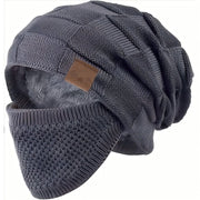 Warm Plaid Pullover Hat for Women