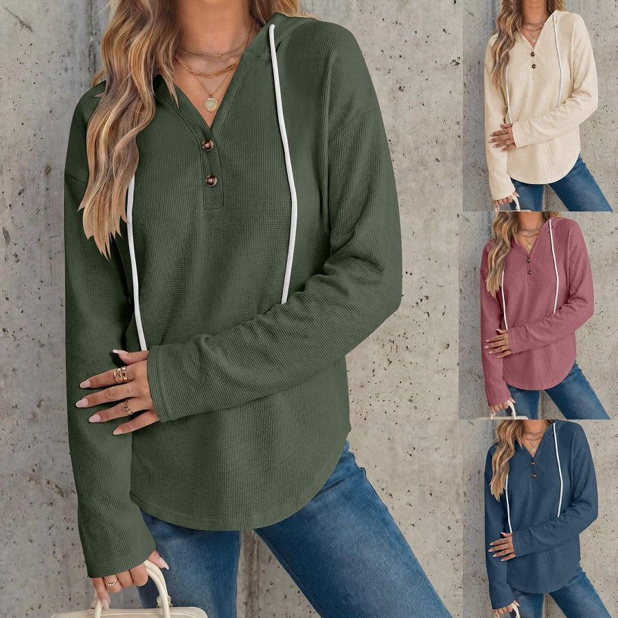 Cozy Autumn Hoodie - Long-Sleeve Hooded Sweatshirt with Drawstring