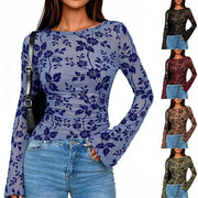 Fall Floral Long Sleeve Tops for Women