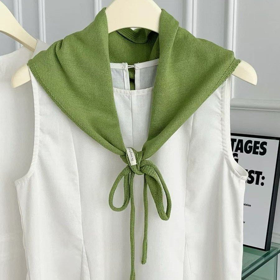 Versatile Women's Triangular Shawl with Tie Straps