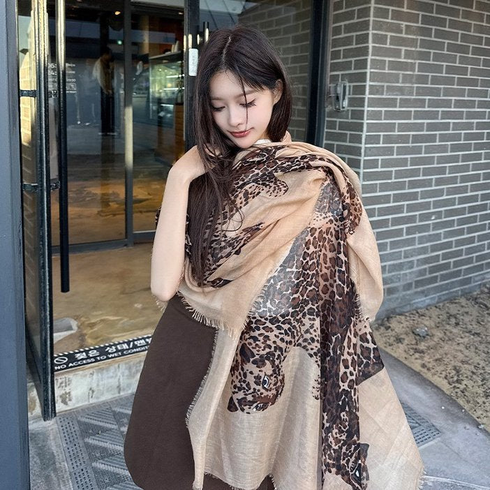 Fashionable Sun-Protective Scarf with Print