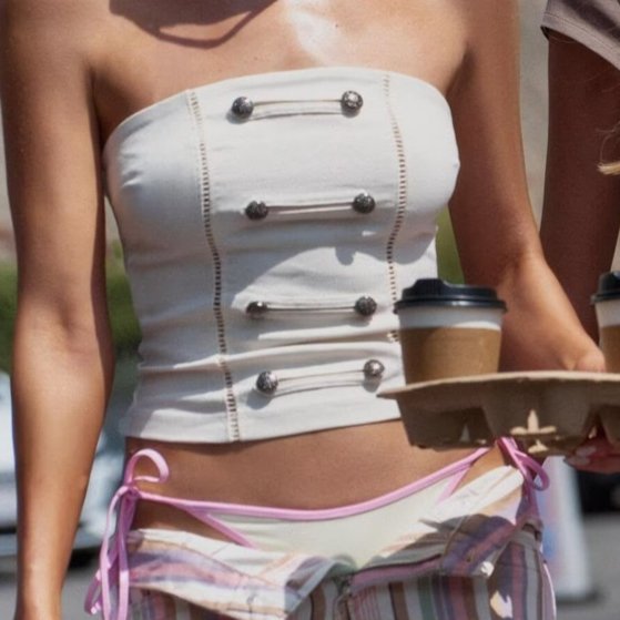 Summer Short Sleeve Tube Top for Women - Slim Fit