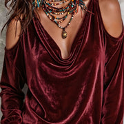 Elegant Off-the-Shoulder Long-Sleeve Top for Women