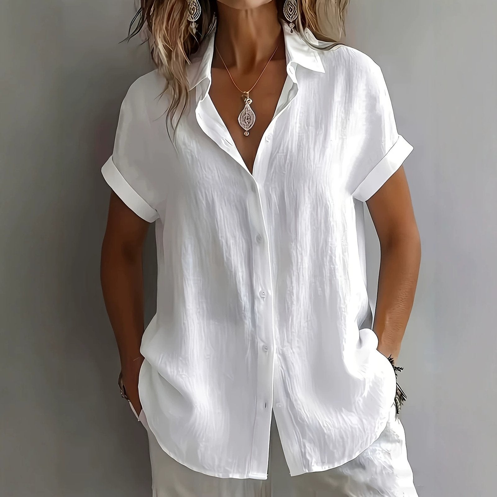 Breathable Pleated Casual Blouse for Women
